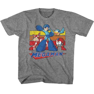 Kids Mega Man Multi Color Rectangles Gaming Shirt Unisex T-Shirt