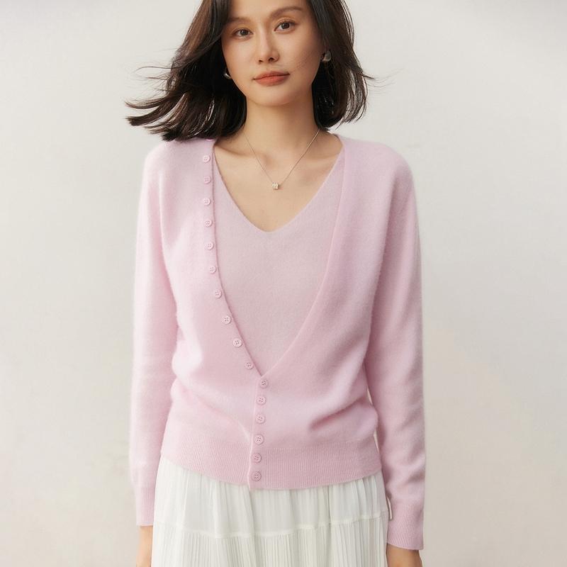 

Женский свитер Qinghe 100% чистый кашемир - Ультрамягкий роскошный зимний пуловер XL розовый