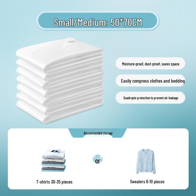 Thick Transparent Vacuum Storage Bag for Duvets and Clothes - Electric Pump Compatible