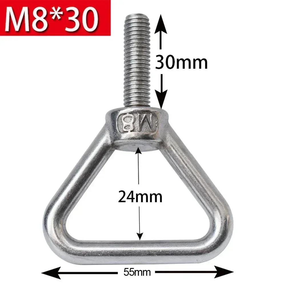 

304 Stainless Steel Triangle Eye Bolt: Rust-Resistant M8/M10 Lifting Ring Screw For Heavy-Duty Hoisting Welded Load-Bearing Bolt