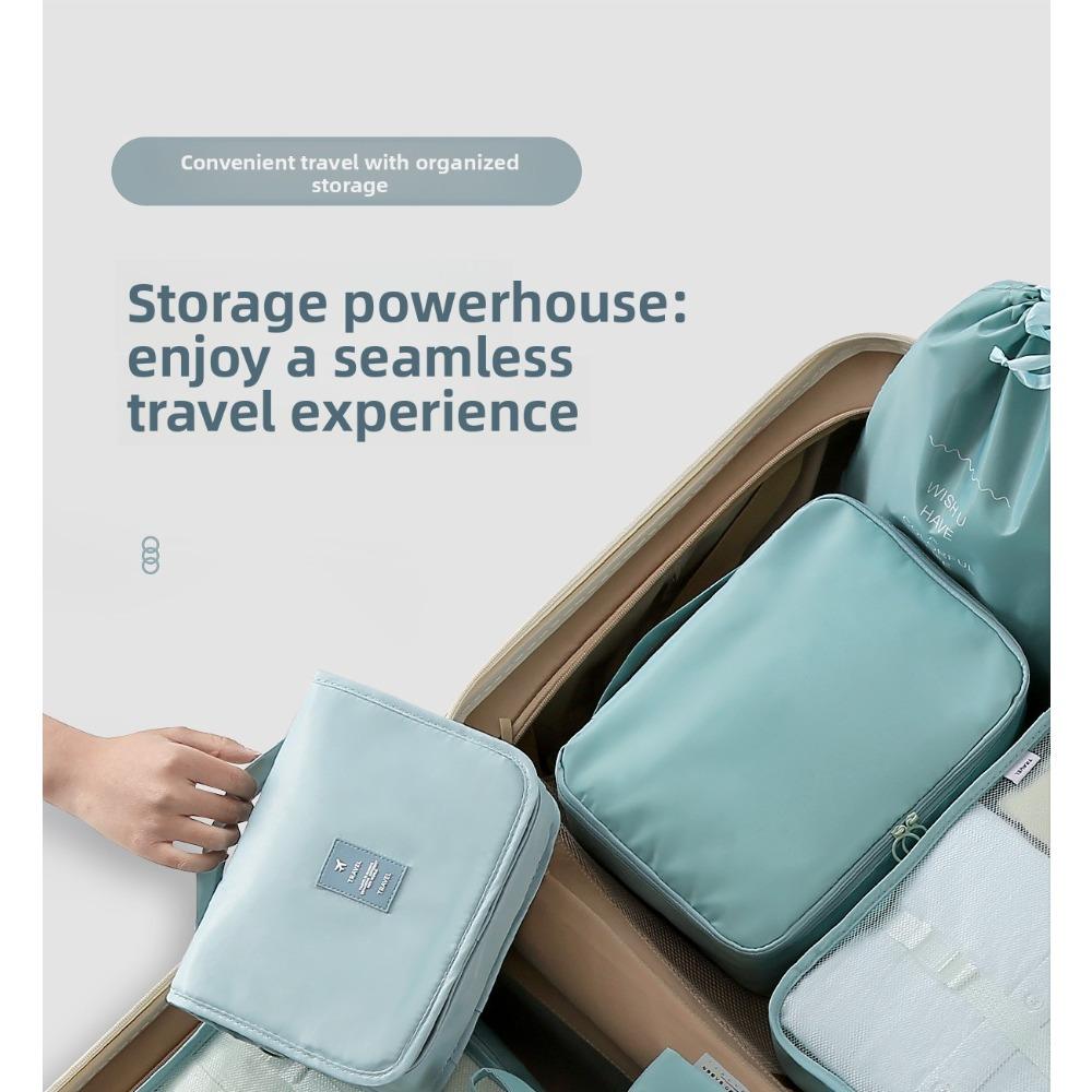 8-6 Pcs Travel Storage Bag Set, Clothing Organizer Packing Bags Suitcase Luggage Organizer Pouches