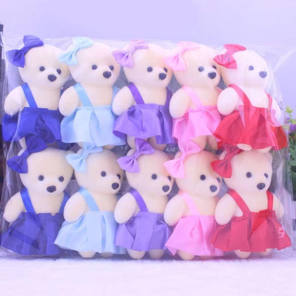 10pcs/set Plush Doll Bear Plush Foam Toys Foam Bear Cartoon Bouquet Doll Graduation Gifts
