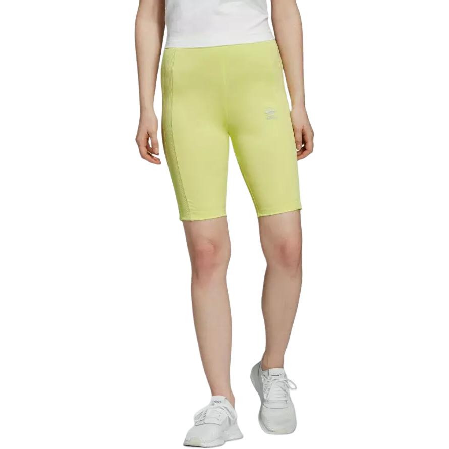 Adidas Originals Cycling Shorts Slim Fit Solid Color Mid Rise Straight Leg Sports Shorts Women Shorts Yellow FR0554