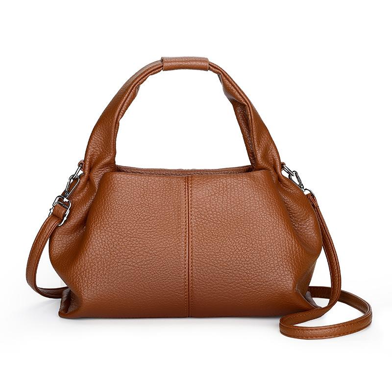 Neue weiche Tasche beliebte Damentasche tragbare Schultertasche Litschi-Muster einfache Achseltasche