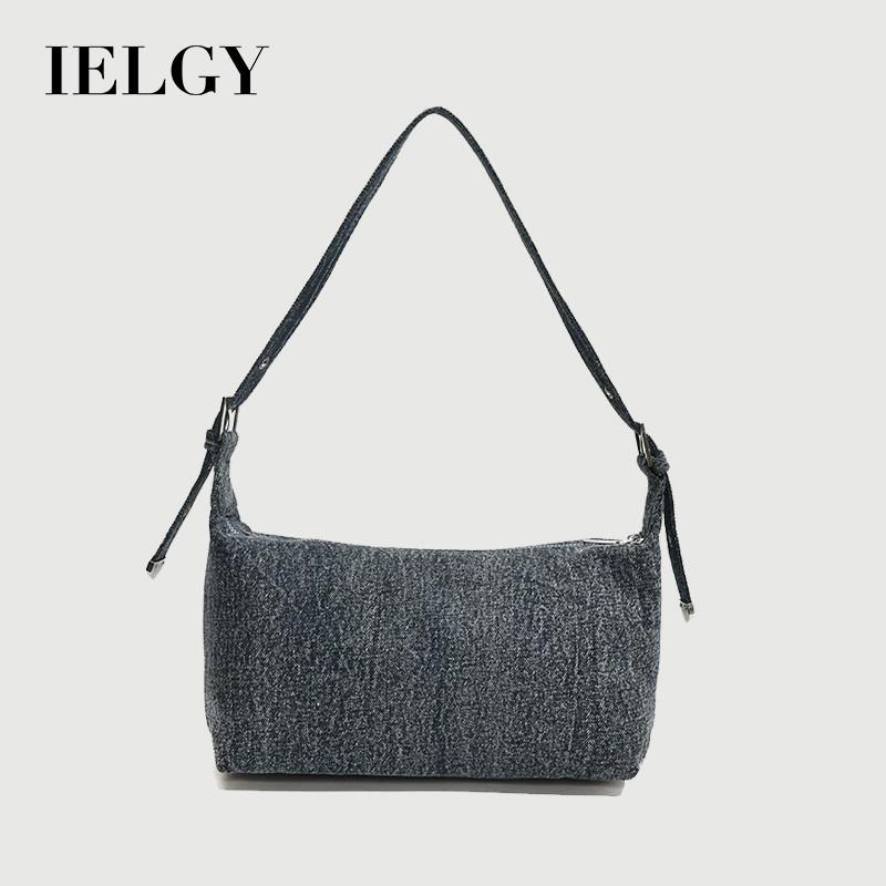 IELGY Denim Bag Casual One-Shoulder Underarm Bag Popular Fashion Cross-Body Dumpling Bag
