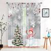 2 Stück, Weihnachtsbäumchen Schneeflocke Schneemann Vorhänge -30% Verdunkelung - geeignet für Wohnzimmer, Schlafzimmer, Küche, Heimdekoration