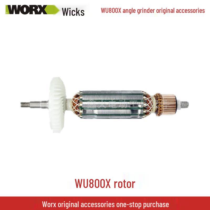 Wickes Angle Grinder Accessory Set: WU800X Head Shell, Carbon Brush, Gear Rotor, Stator, Switch Housing, Spindle.