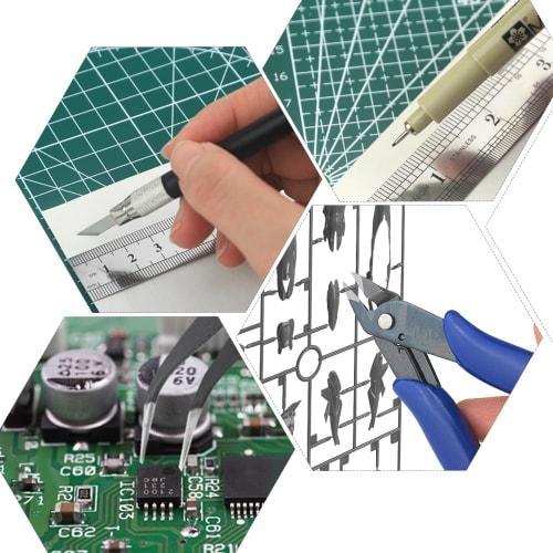 WMYCONGCONG Plastic Model Tool Kit, 13-Piece Beginner's Tool Set, Includes Thin-Blade Nippers, File, Cutting Mat, Precision Tweezers, and Modeler's Kn