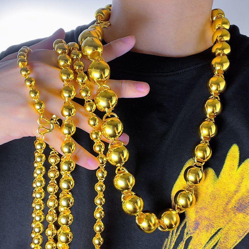 Authentische Gold Buddha Perlenkette: Groß, Feuerfest, Lichtecht, Galvanikfrei, Herren-Design