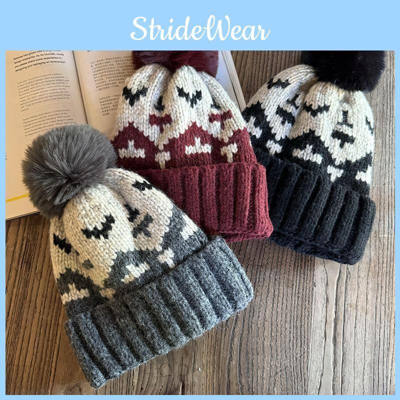 Knitting Retro Trendy High Top Beanie Warmth Comfort Autumn Winter Hat Female