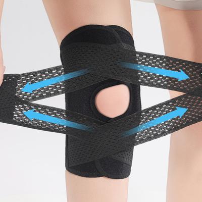 Offene Patella Kniebandage mit Seitenstabilisator Schmerzlinderung Verstellbare Kniekompressionsbandage Meniskusriss Genesung Kniebandage Wrap