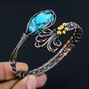 Tibetan Turquoise Bangle, Handmade Gemstone Bangle, 999 Copper Wire Wrapped Antique Jewelry, Gift For Love