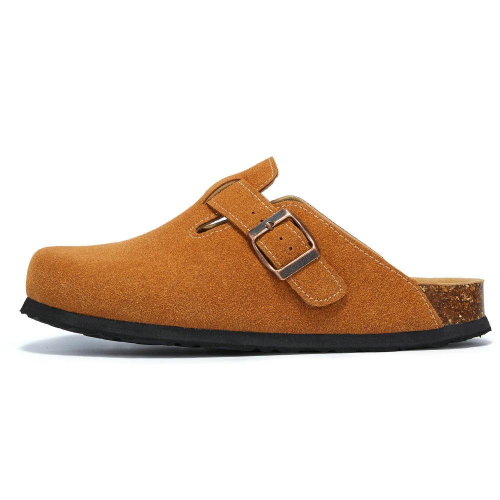 Fashion Men's Shoes Baotou Cork Men's Slippers Cowhide Men's Women's Half Slippers for Winter Big Size 35-45