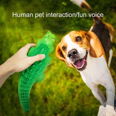 Kauspielzeug für Hunde, Krokodil-Sound, Zahnform, mit Langeweile, Zahnreinigung, erleichtert die Reinigung, Haustierspielzeug, Hundebedarf
