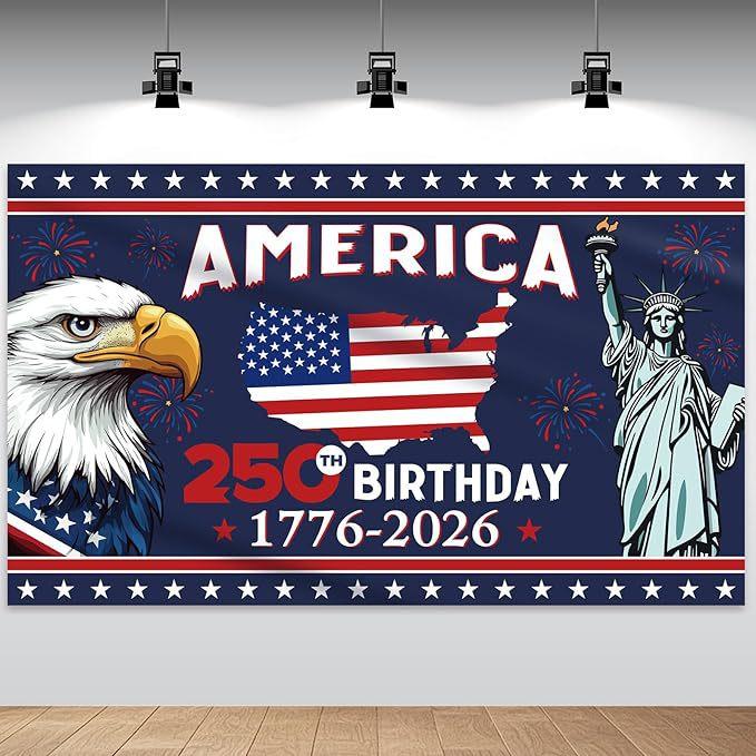 Independence 250th Anniversary Background Cloth Banner Flag Festival Celebration Decoration