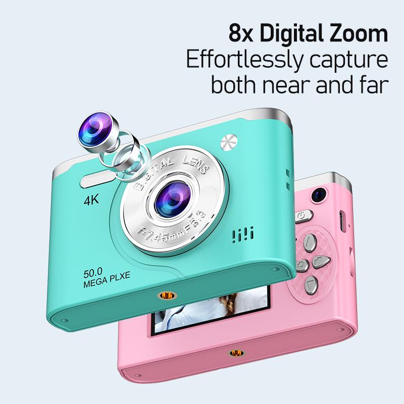 Retro-Style Mini Portable Dual-Camera Mirrorless SLR for Students and Beginners