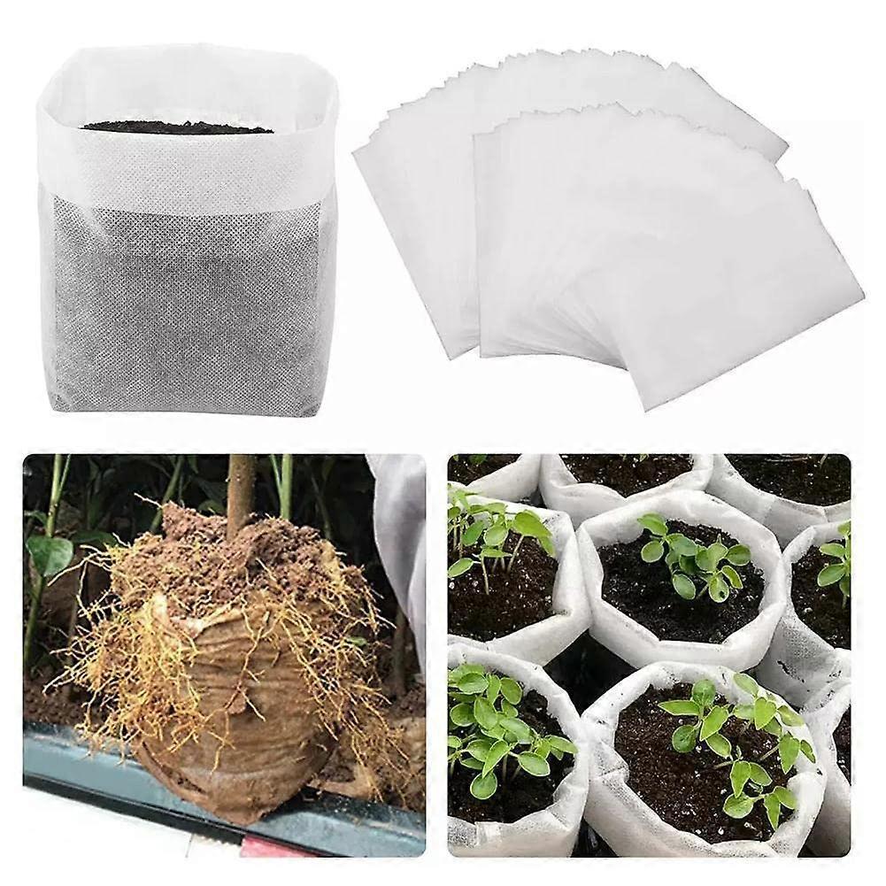 100 Pcs Nursery Growing Bags Large,Garden Seed Starters Pouch Small,Fabric Seedling Pots
