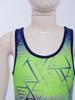 Boys Cycling Workout Bodysuit: U Neck Sleeveless Geometric Print Singlet for Wrestling Exercise Training