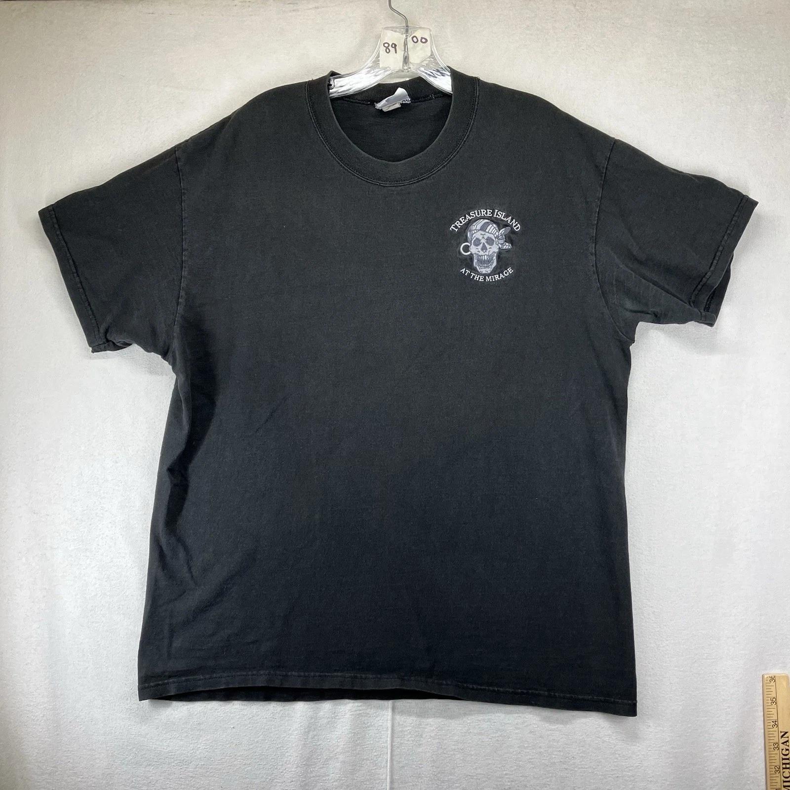Vintage 90s TREASURE ISLAND AT THE MIRAGE T-Shirt Oversized Large All Over Fade L