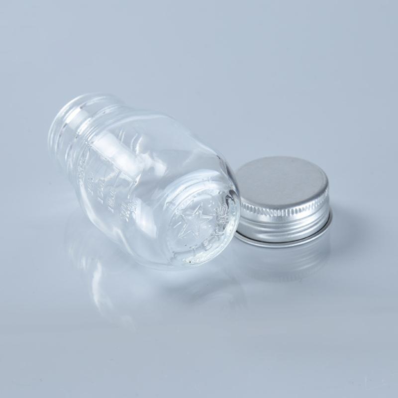 1Pc 30Ml Small Glass Bottle With Lid Medicine Bottle Leak-Proof Powder Capsule Bottle Refillable Glass Bottle