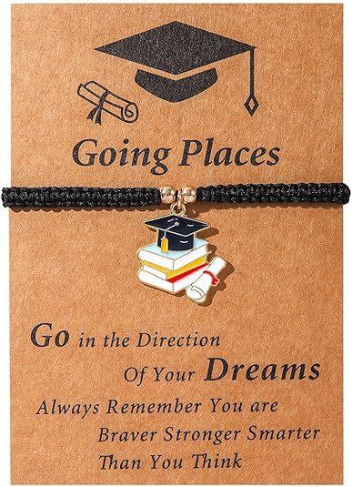 Stainless Stee 2026 Graduation Bracelet Comes in Cap Box with Quote Cards -gifts for Him Her High /College/Middle School Grads