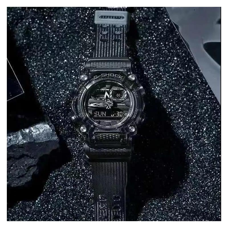 Casio LCD/Pointer Dual Display Series Seethru Ice Tough Series 2.0 Fashionable Shockproof and Waterproof Quartz Movement Resin Strap GA-900SKE-8APR
