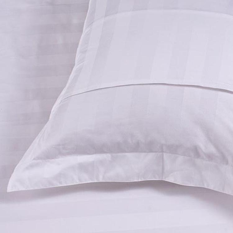 Hotel Quality 100% Cotton 3cm Sateen Stripe Pillowcases - Pure White