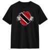 Trinidad und Tobago Trini Flagge Wurzeln Trinidadianisches Reines Baumwoll T-Shirt Für Männer Strand Vintage T-Shirts Rundhals Beliebtes T-Shirt Große Größe