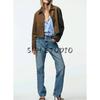 Fall New Women's Clothing French Lapel Long Sleeves Short Suede Texture Effect Jacket Outwear 8372286