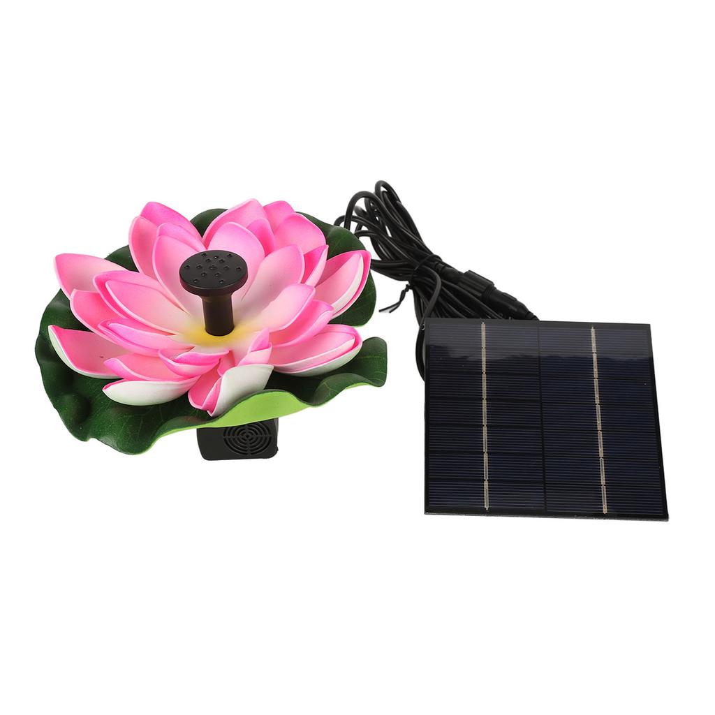 Lotus Flower Solar Water Pump Landscaping Floating Solar Bird Bath Fountain for Fish Pond Garden Patio Aquarium 1.4W