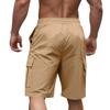 Men Drawstring Loose Fit Casual Straight Leg Cargo Shorts with Multiple Pockets for Daily Commute and Outdoor Activities