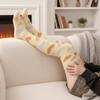 Heart Coral Fleece Stockings Thicken Warm Long Tube Socks Creative Floor Plush Stockings  Autumn
