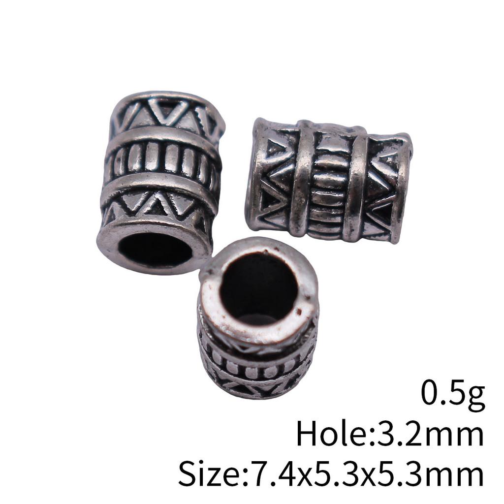 Concentric Circle Pattern Tube Spacer Beads Metal Loose Beads For Bracelet Necklace Hair Jewelry Craft Accessories For