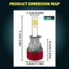 4PCS H1+H7 LED Car Headlight Bulb 40000LM 6000K Running Front HeadLamp Super Bright COB Chips DC12V Headlight Bulbs
