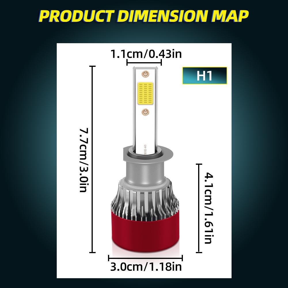 4PCS H1+H7 LED Car Headlight Bulb 40000LM 6000K Running Front HeadLamp Super Bright COB Chips DC12V Headlight Bulbs