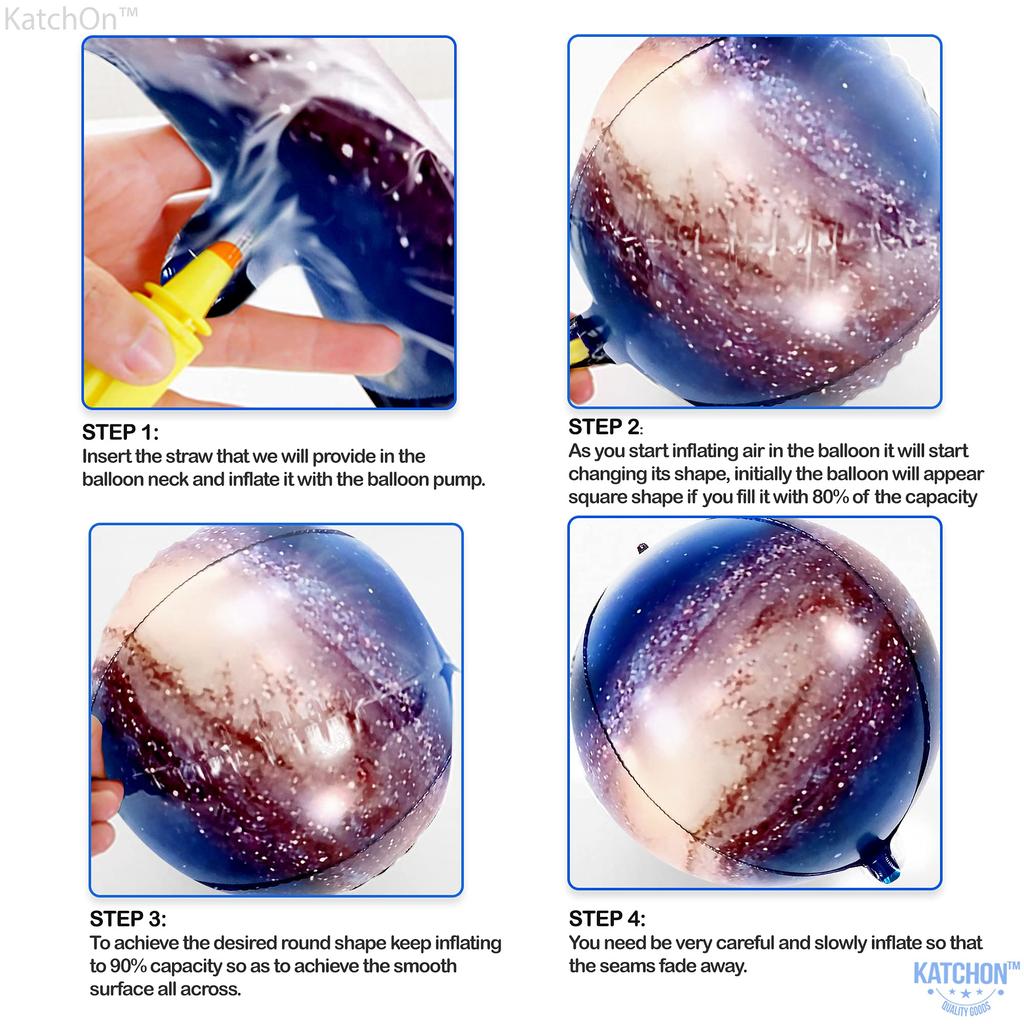 KatchOn Big Galaxy Balloons Earth Party Supplies 4D Round Sphere Balloons for Space Themed Party Decorations Planet Balloons for Space Decor - 22-inch