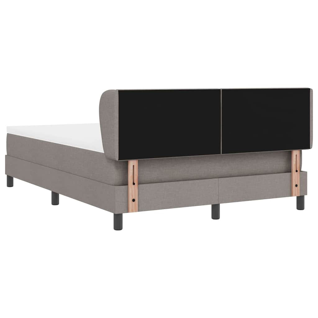 Box Spring Bed with Headboard Taupe 140 X 200 Cm Fabric