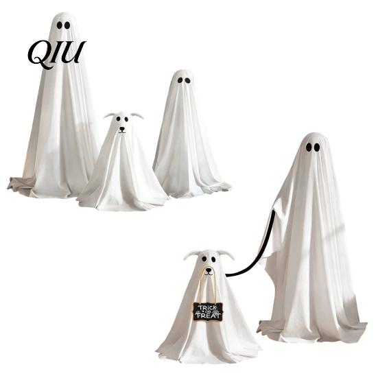 Mysterious Lawn Decorations for Party Halloween Ghost Dog Decoration, Spooky Ornament with LED Lights And Easy Assembly Ornaments Remote Control,