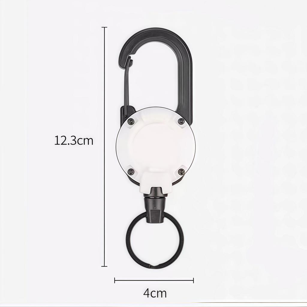 Custom Name Anti-theft EDC Keychain Stainless Retractable Outdoor Camping Rope Keyring Carabiner Lanyard Key Chain Ring Gift