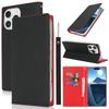 For iPhone 16 Pro Max Wallet Case Genuine Cow Leather Phone Cover Litchi Texture