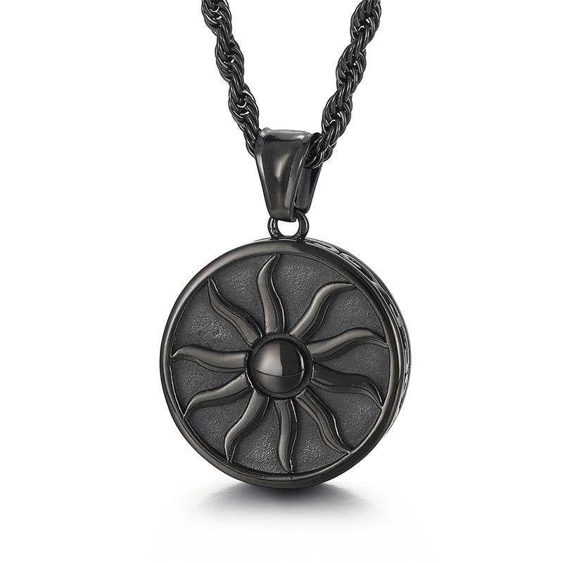 

Vintage Sun God Pendant Twist Chain Necklace Men s Punk 316L Stainless Steel Apollo Amulet Pendant Fashion Myth Jewellery 60cm