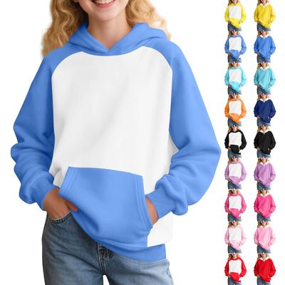 Winter Boy And Girls Solid Color Long Sleeved Hooded Sweatshirt Tops