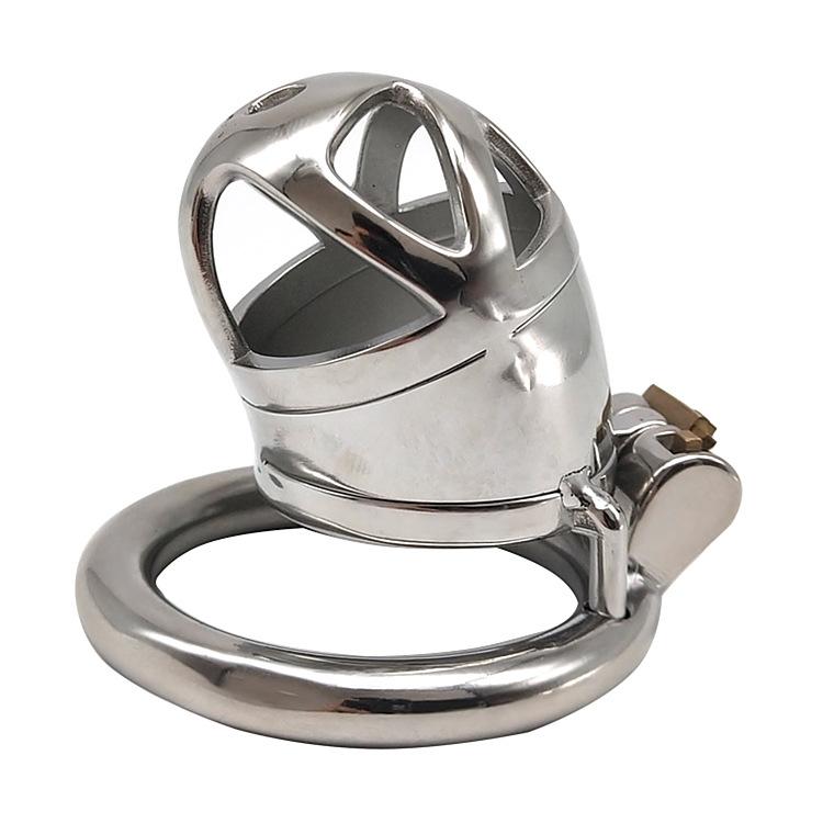 FRRK 6cm SM Male Chastity Device Chastity Lock Penis in Cage with Keyholder Metal Chastity Cage for Man