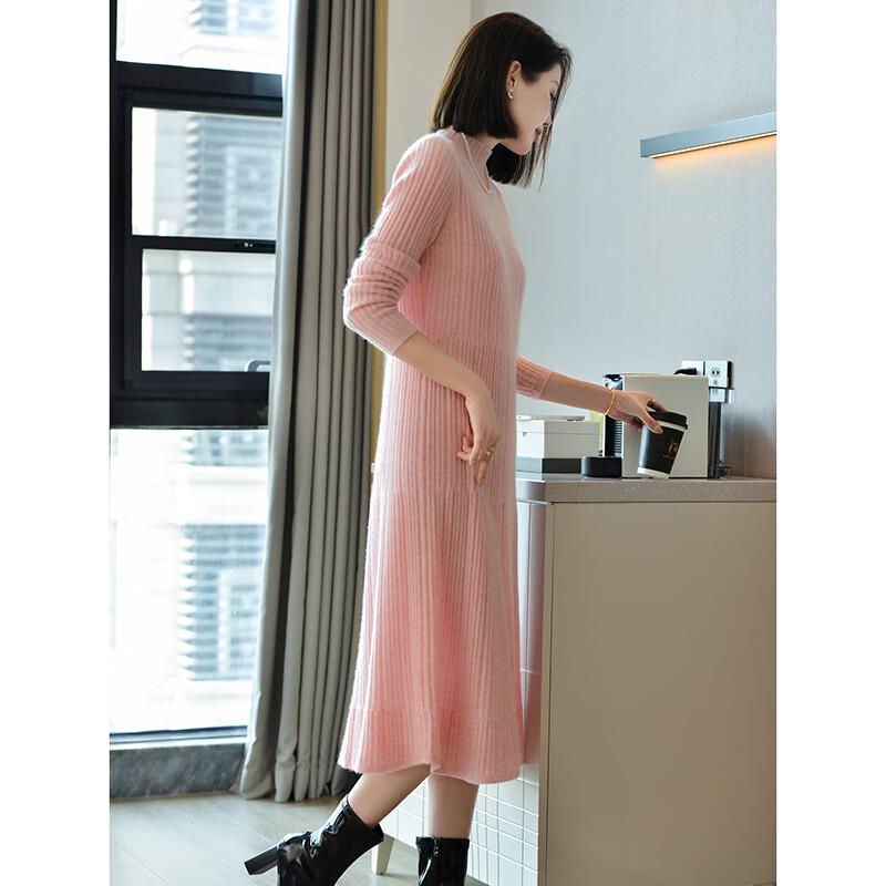 Fanzhen 100% Wool Slim-Fit Knitted Long Dress