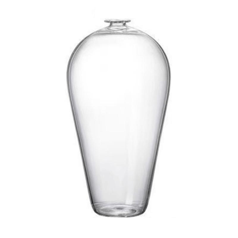 Elegant Clear Glass Vase Chinese Style Glass Zen Plum Vase Home Living Room DIY Flower Arrangement Ornament Wedding Table Decor