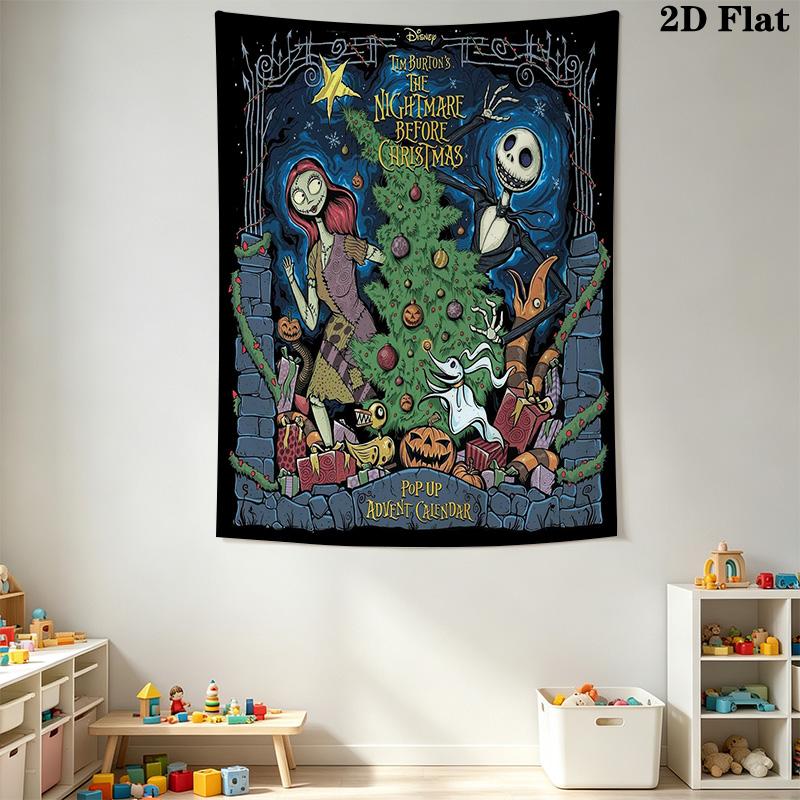 Jack Skellington'S Halloween Night Adventure Tapestry Fashion Print Wallmounted Atmospheric Background Cloth Background Cloth Wall Decoration