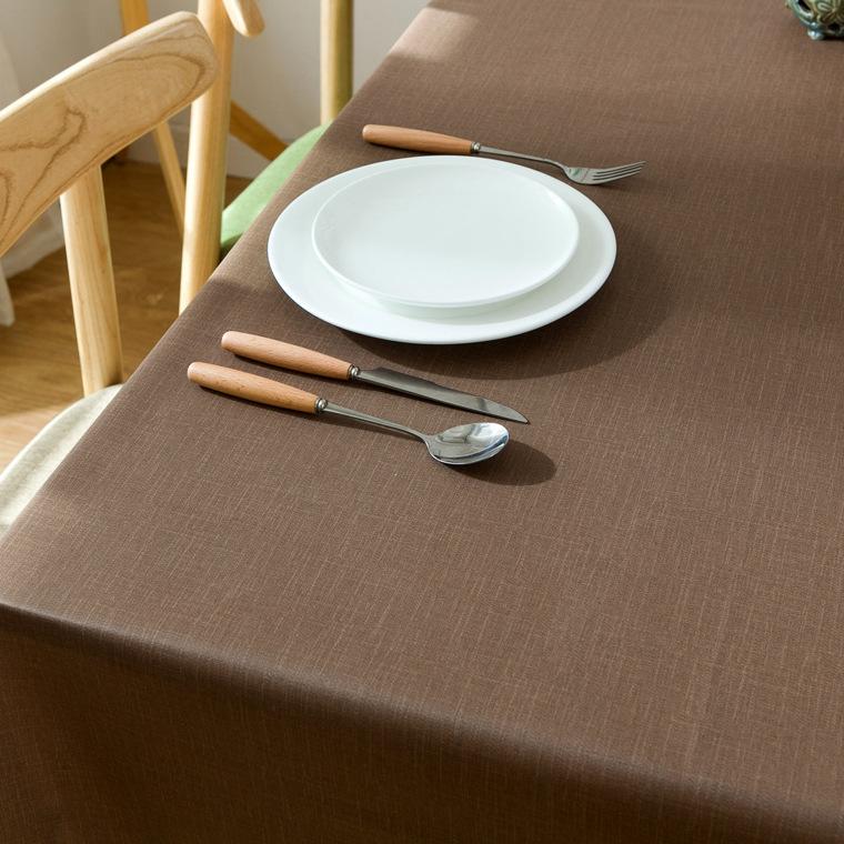New Waterproof And Oil-Proof Leave-In Tablecloth Anti-Scalding Tablecloth Plaid Pvc Household Dining Table Coffee Table Mat Plastic Round Tablecloth