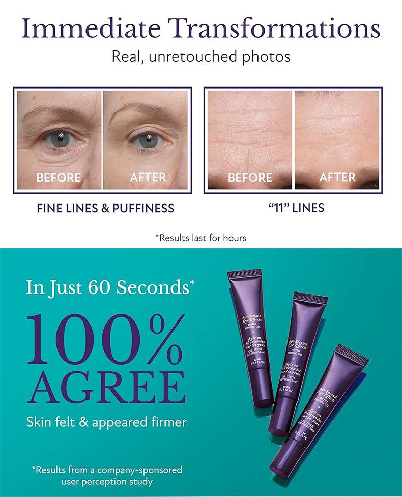 60-Sekunden Augencreme: Schnelle Anti-Aging-Wirkung, reduziert Linien & Tränensäcke