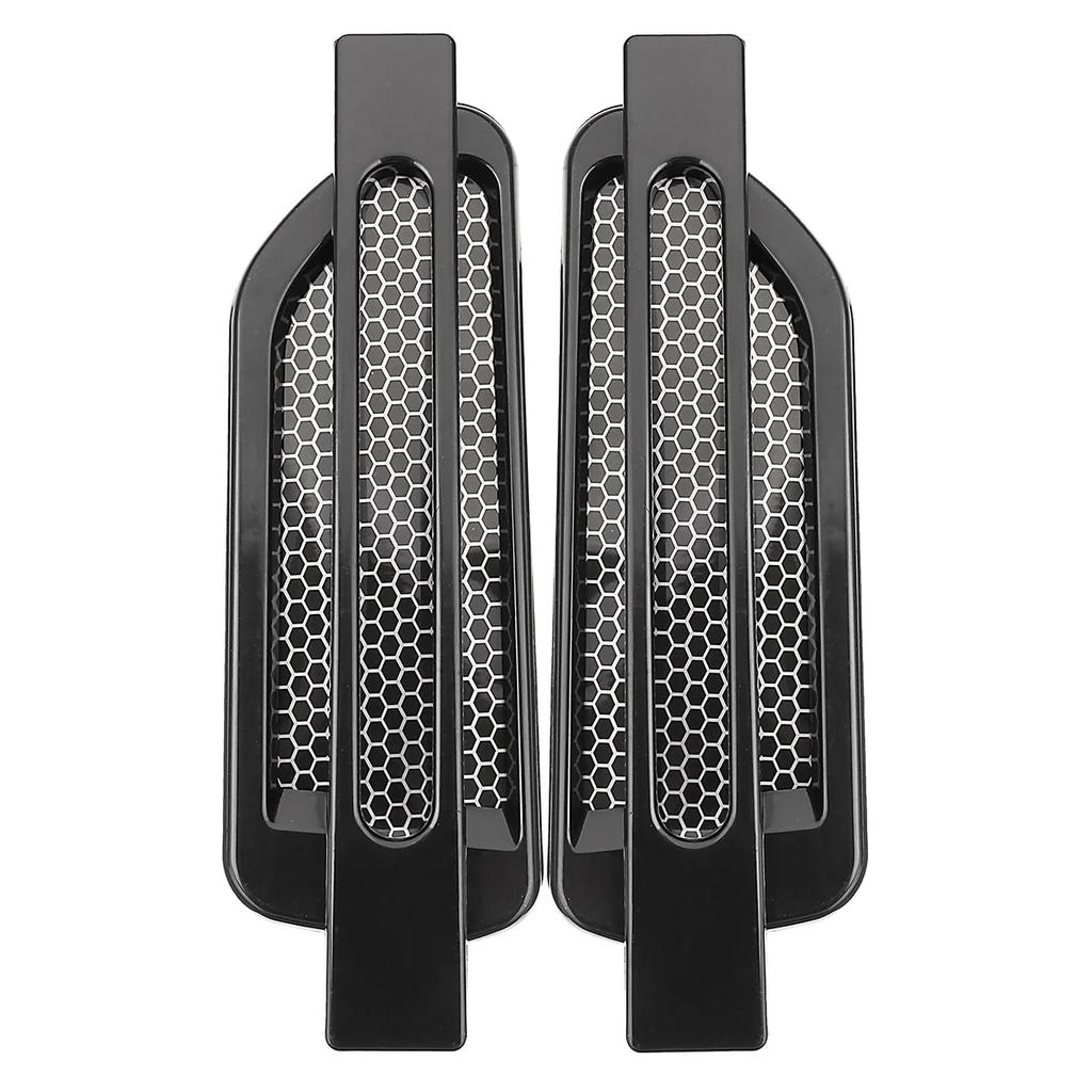 1pair Car Side Fender Vent Sticker Air Flow Spoiler Racing Intake Grille Trim Chrome Decorative Automobile Accessories