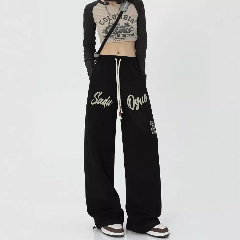 

Широкі Штани для Жінок на Осінь та Зиму Універсальний Дизайн Повсякденні Штани для Вуличних Танців 2XL